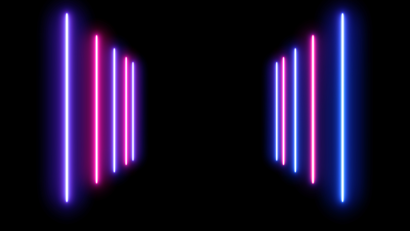 Abstract Neon Lights on Black Background