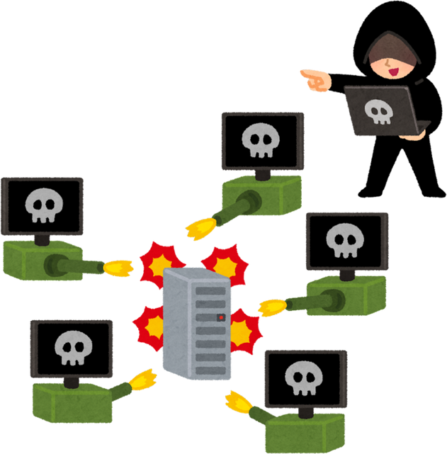 Illustration of a Hacker Conducting a DDoS Attack